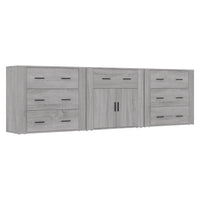 Credenze 3 pz Grigio Sonoma in Legno Multistratocod mxl 77343