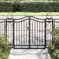 Cancello da Giardino Nero 121x8x100 cm in Ferro Battuto cod mxl 127970