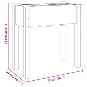 Fioriera con Fodera Grigia 71x37x76 cm Legno Massello di Abete 364232