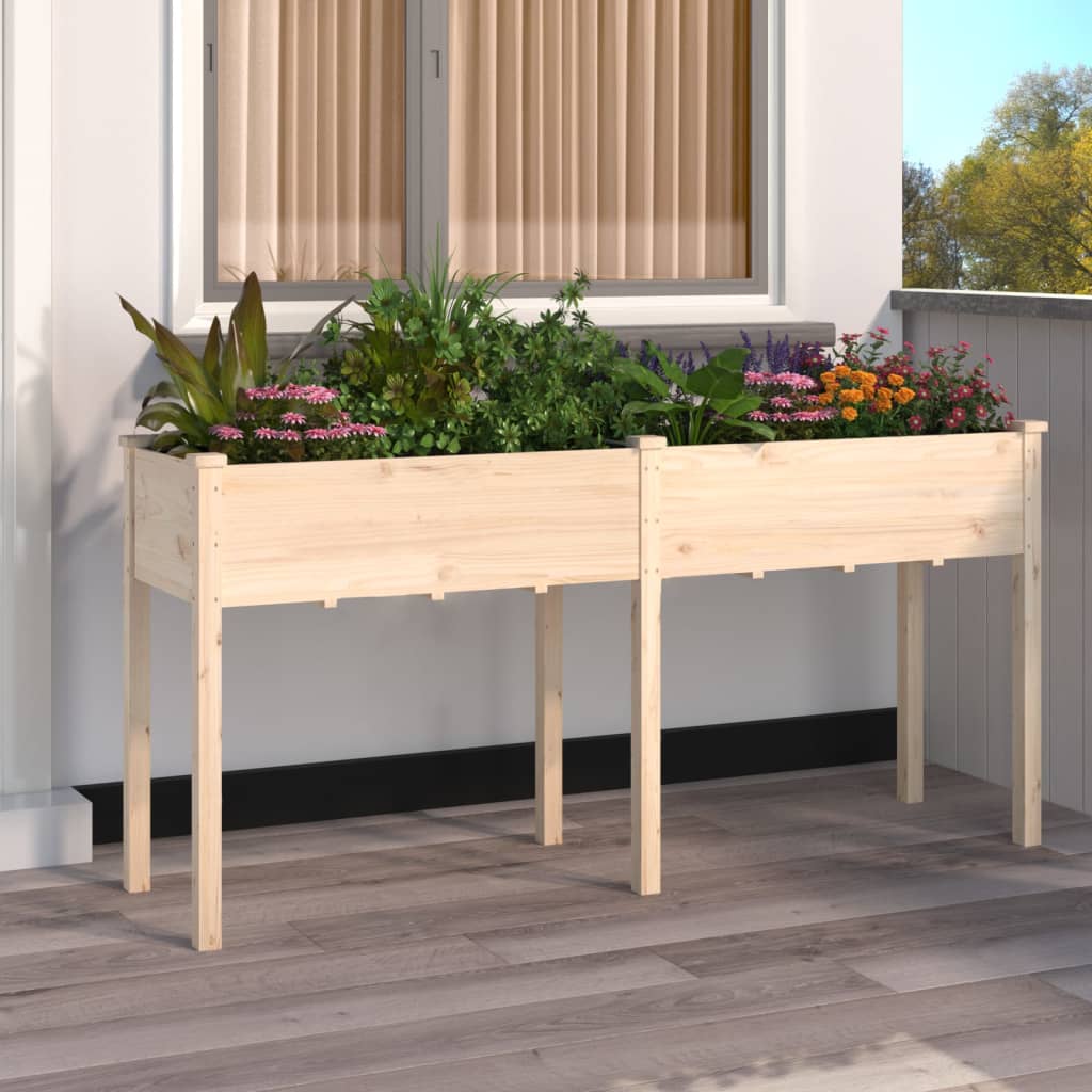 Fioriera con Fodera 161x45x76 cm Legno Massello di Abete 364236