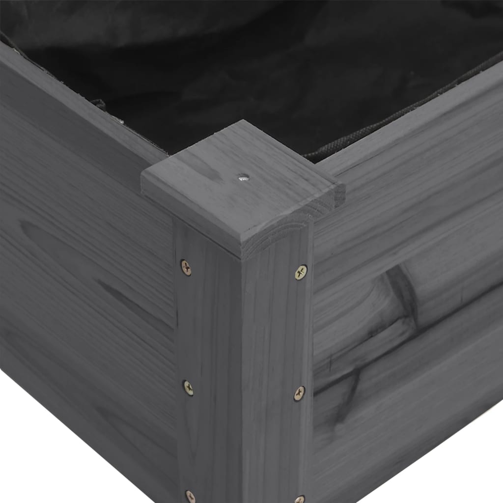 Fioriera con Fodera Grigia 161x45x76cm Legno Massello di Abete 364238