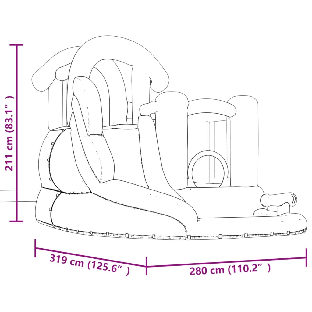 Happy Hop Castello Gonfiabile con Scivolo e Piscina 280x319x211 cm 94242