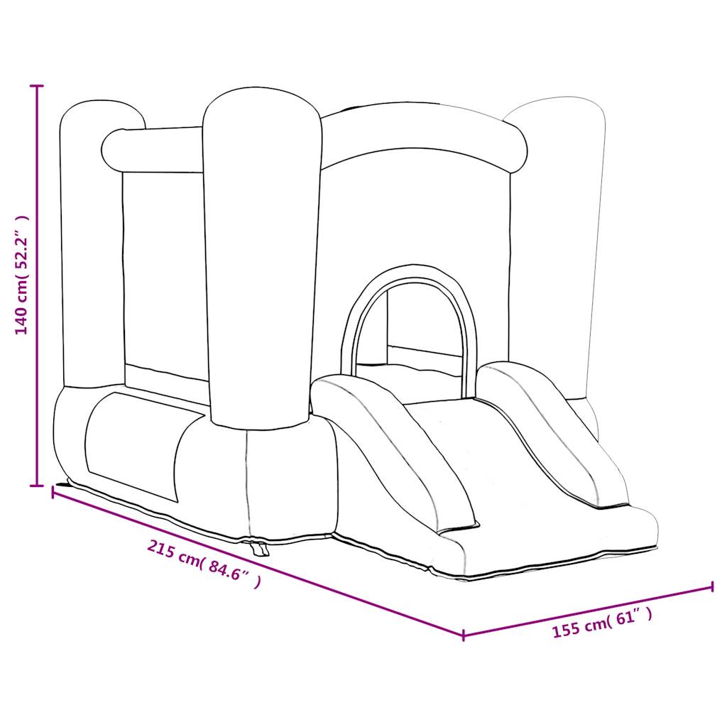 Happy Hop Castello Gonfiabile con Scivolo 155x215x140 cm 94245