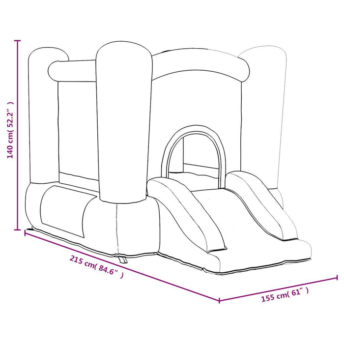 Happy Hop Castello Gonfiabile con Scivolo 155x215x140 cm 94245