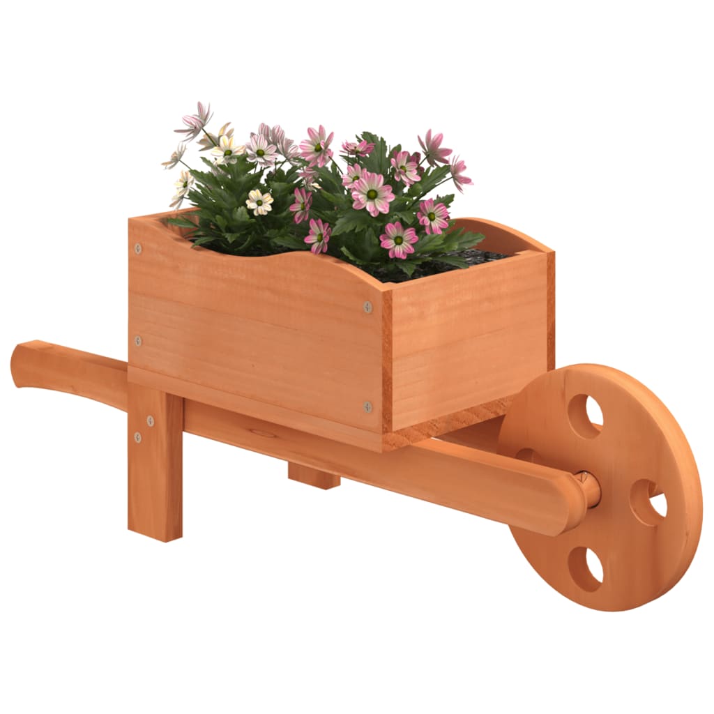 Fioriere a Carriola 2 pz 47x15x19 cm Legno Massello di Abetecod mxl 129475