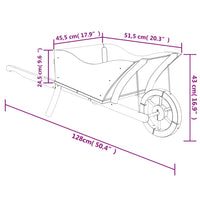 Fioriera a Carriola 128x45,5x43 cm in Legno Massello di Abete 364229