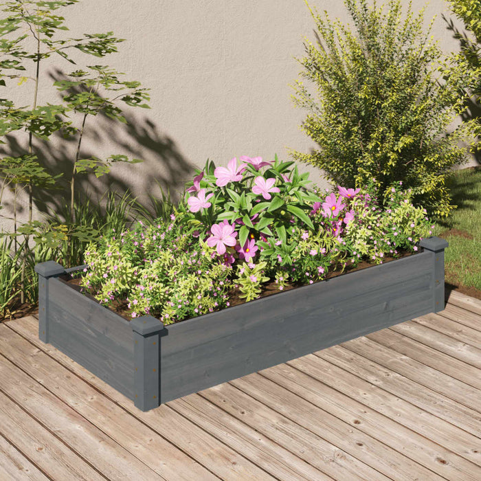 Fioriera Giardino con Fodera Grigia 120x60x25cm Massello Abetecod mxl 106277