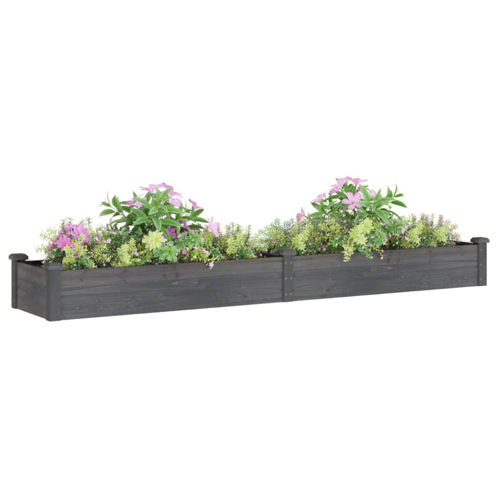 Fioriera Giardino con Fodera Grigia 240x45x25 cm Massello Abete 364297