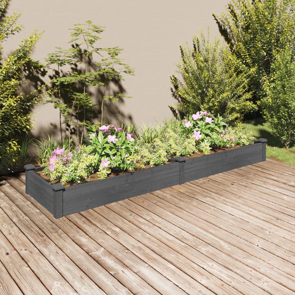 Fioriera Giardino con Fodera Grigia 240x60x25 cm Massello Abetecod mxl 114012