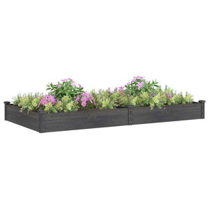 Fioriera Giardino con Fodera Grigia 240x120x25cm Massello Abete 364303