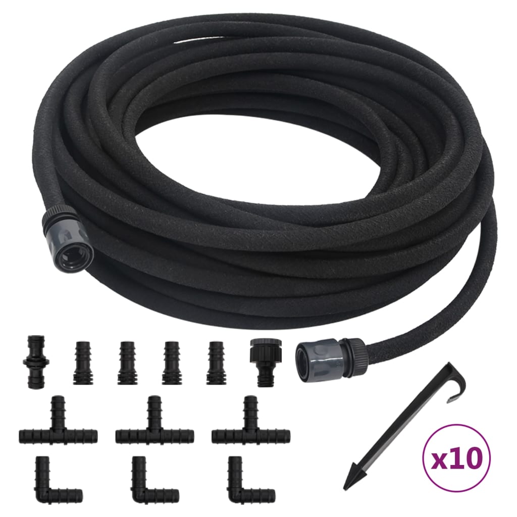 Tubo di Irrigazione da Giardino Nero 0,6" 25 m in Gomma 154504