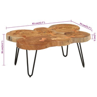 Tavolino 36 cm 6 Tronchi in Legno Massello di Acacia 353300