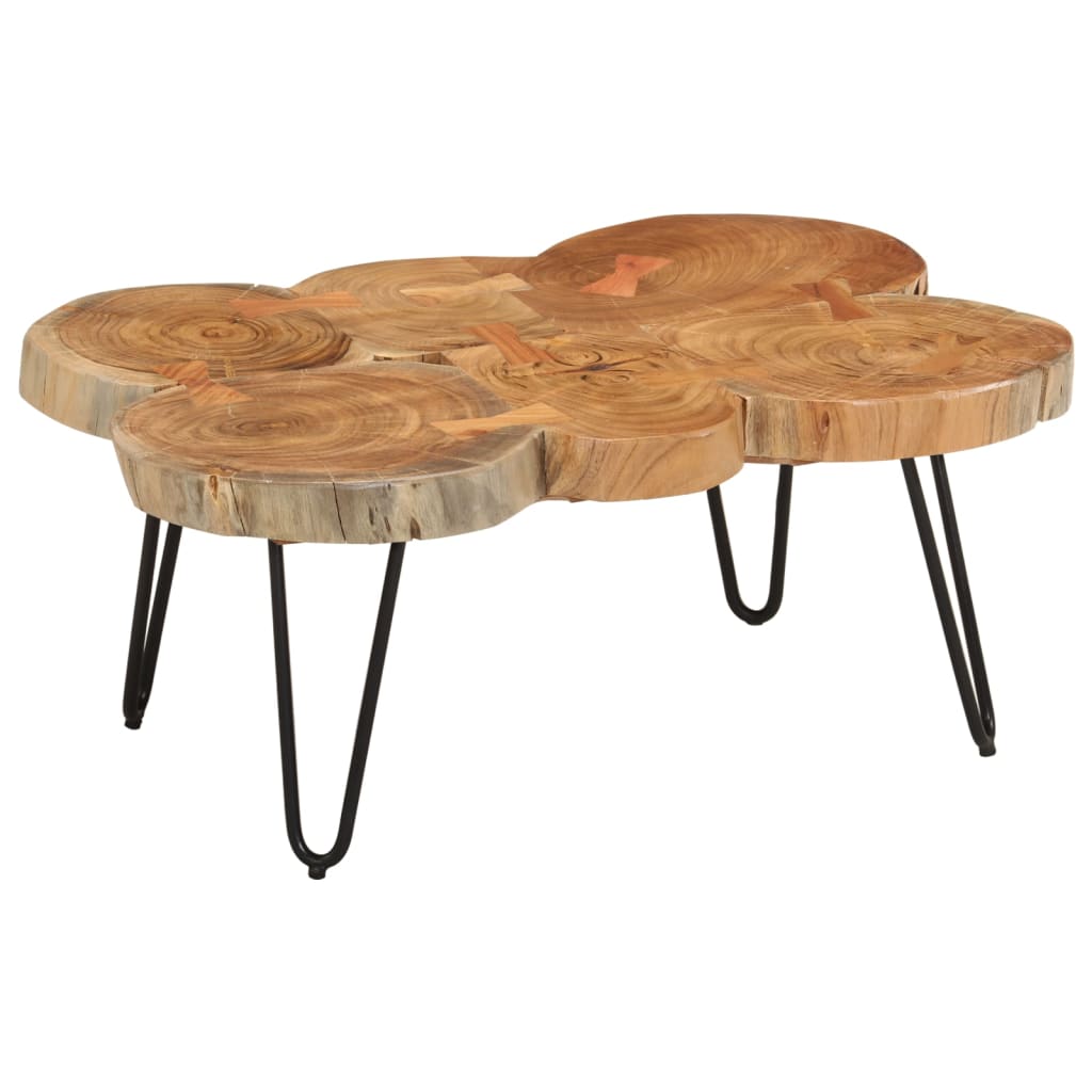 Tavolino 36 cm 6 Tronchi in Legno Massello di Acacia 353300