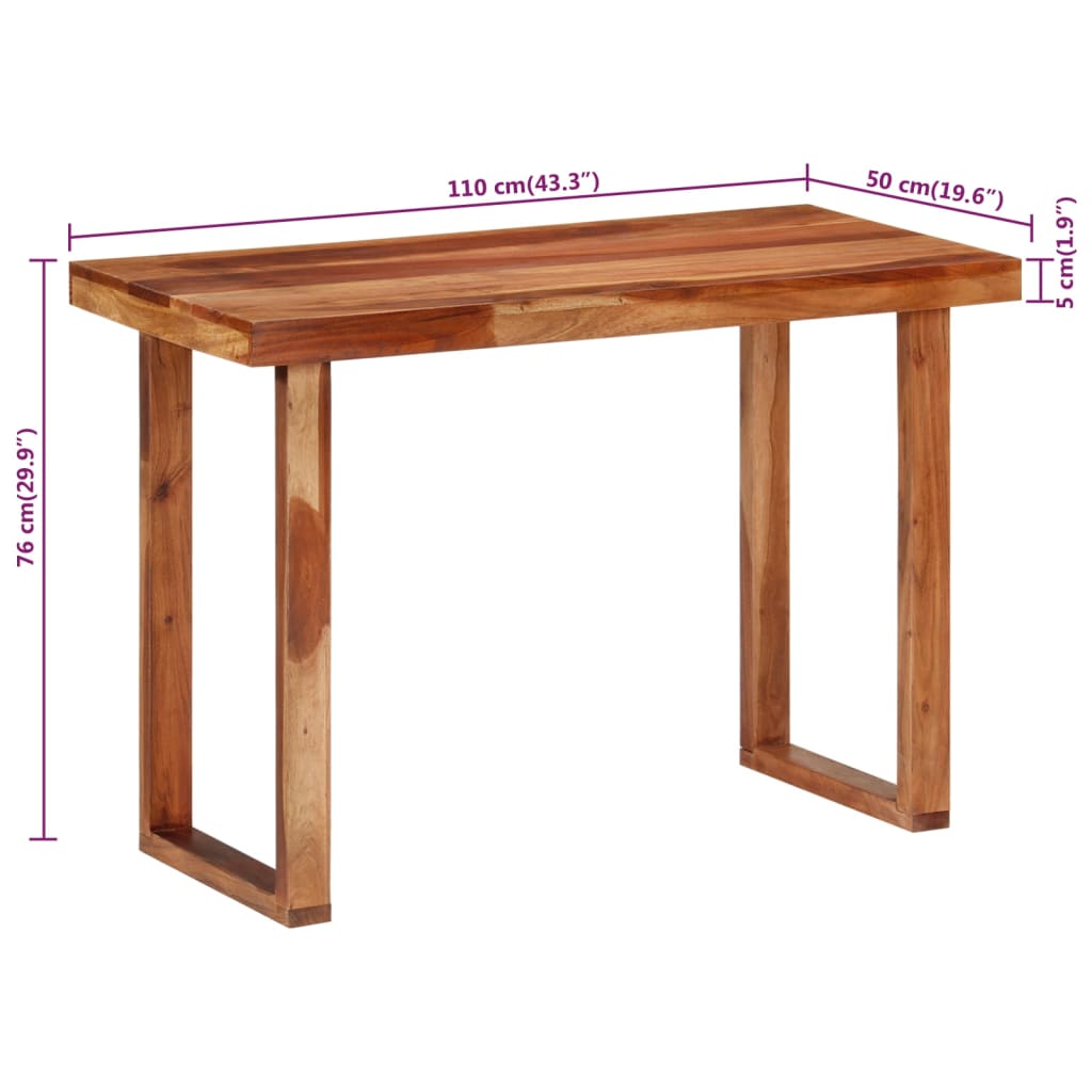 Tavolo da Pranzo 110x50x76 cm Legno Massello di Acacia 353317