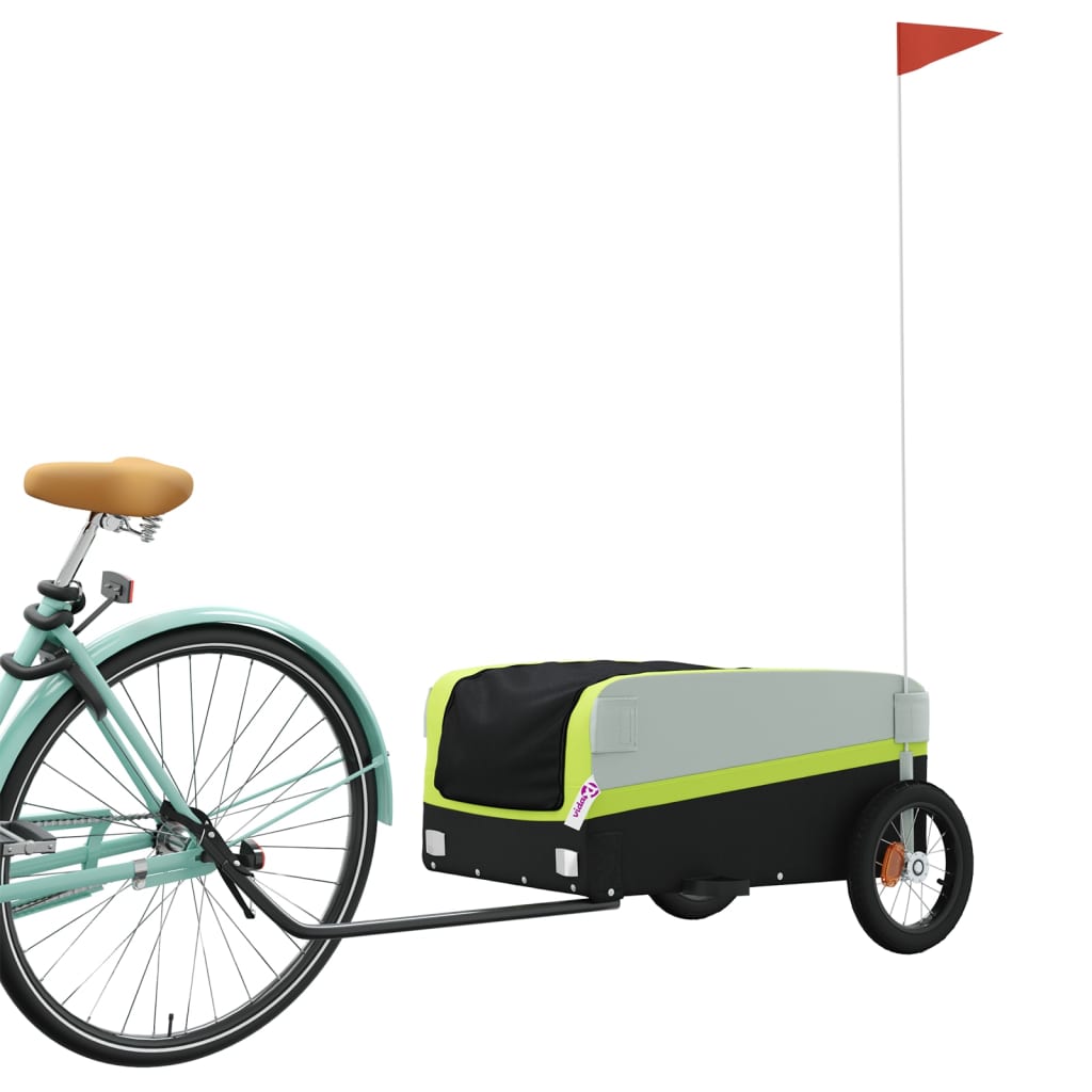 Rimorchio da Bici Nero e Verde 30 kg in Ferrocod mxl 83882