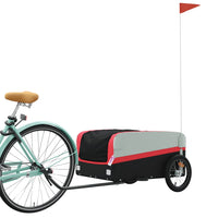 Rimorchio da Bici Nero e Rosso 45 kg in Ferro 94041