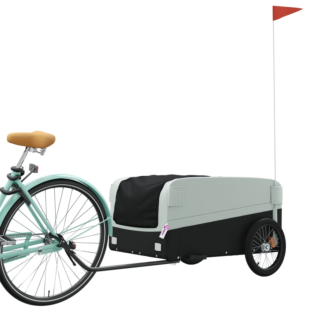 Rimorchio da Bici Nero e Grigio 45 kg in Ferro 94049