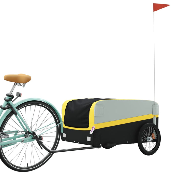 Rimorchio da Bici Nero e Giallo 45 kg in Ferro 94050