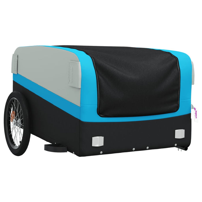 Rimorchio da Bici Nero e Blu 45 kg in Ferro 94051