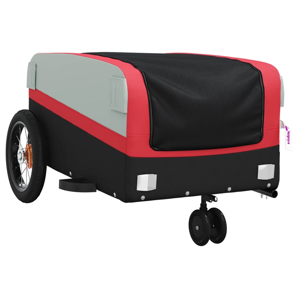 Rimorchio da Bici Nero e Rosso 30 kg in Ferro 94055