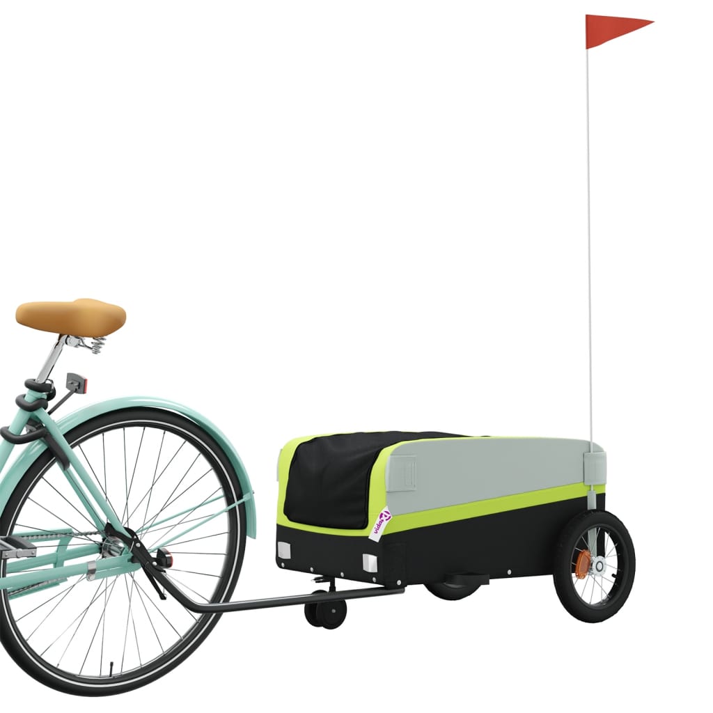 Rimorchio da Bici Nero e Verde 30 kg in Ferro 94060