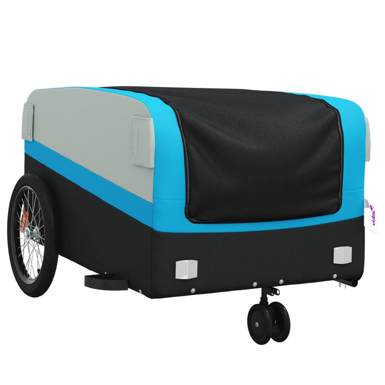 Rimorchio da Bici Nero e Blu 45 kg in Ferro 94065