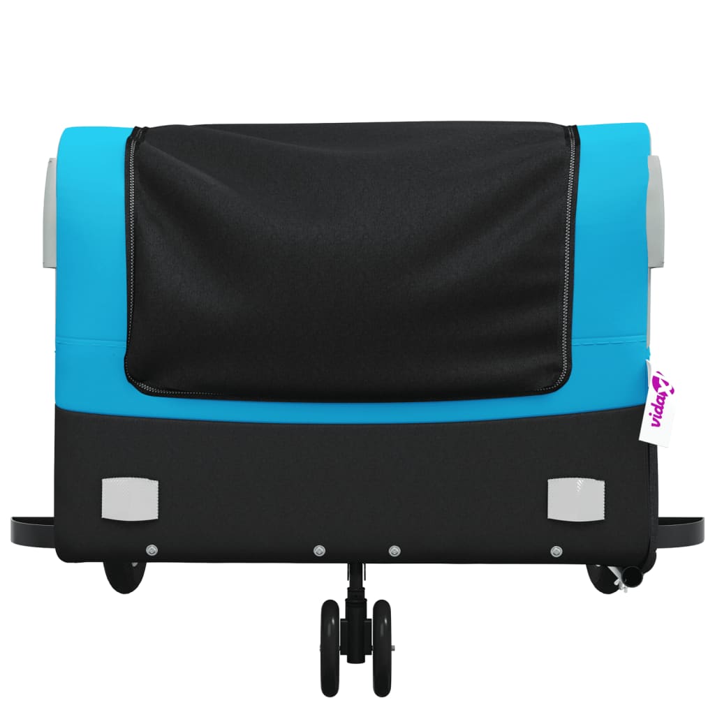 Rimorchio da Bici Nero e Blu 45 kg in Ferro 94065