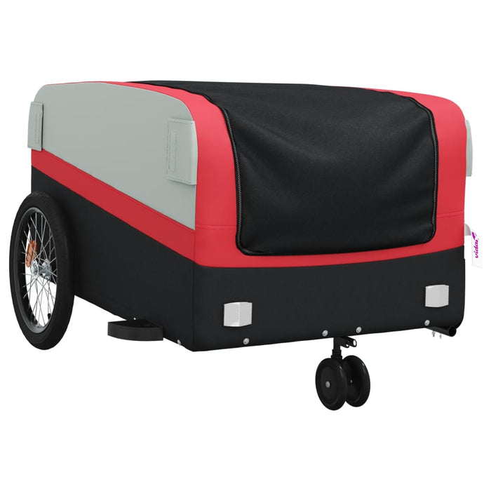 Rimorchio da Bici Nero e Rosso 45 kg in Ferro 94069