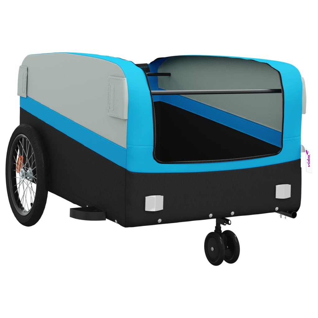 Rimorchio da Bici Nero e Blu 45 kg in Ferro 94072