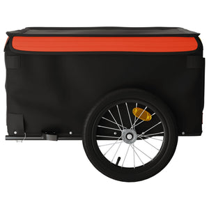 Rimorchio da Bici da Carico Nero e Arancione 45 kg in Ferro 94082