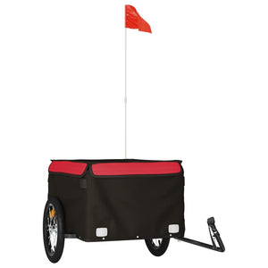 Rimorchio da Bici Nero e Rosso 45 kg in Ferro 94083