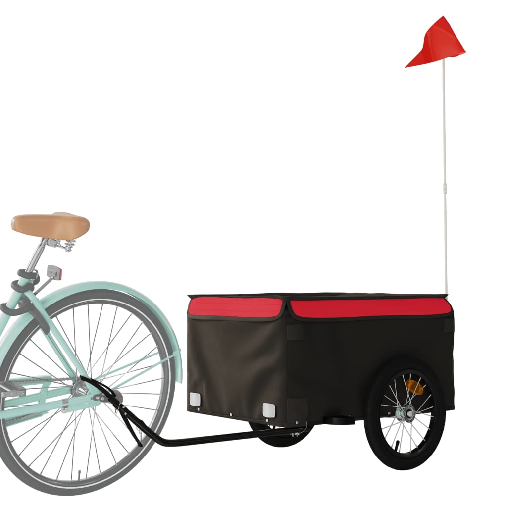 Rimorchio da Bici Nero e Rosso 45 kg in Ferro 94083