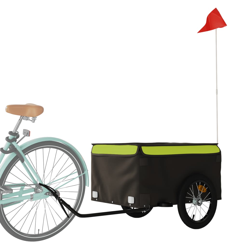 Rimorchio da Bici Nero e Verde 45 kg in Ferro 94088