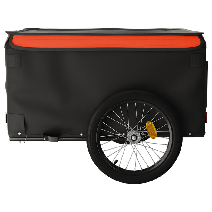 Rimorchio da Bici da Carico Nero e Arancione 45 kg in Ferro 94089