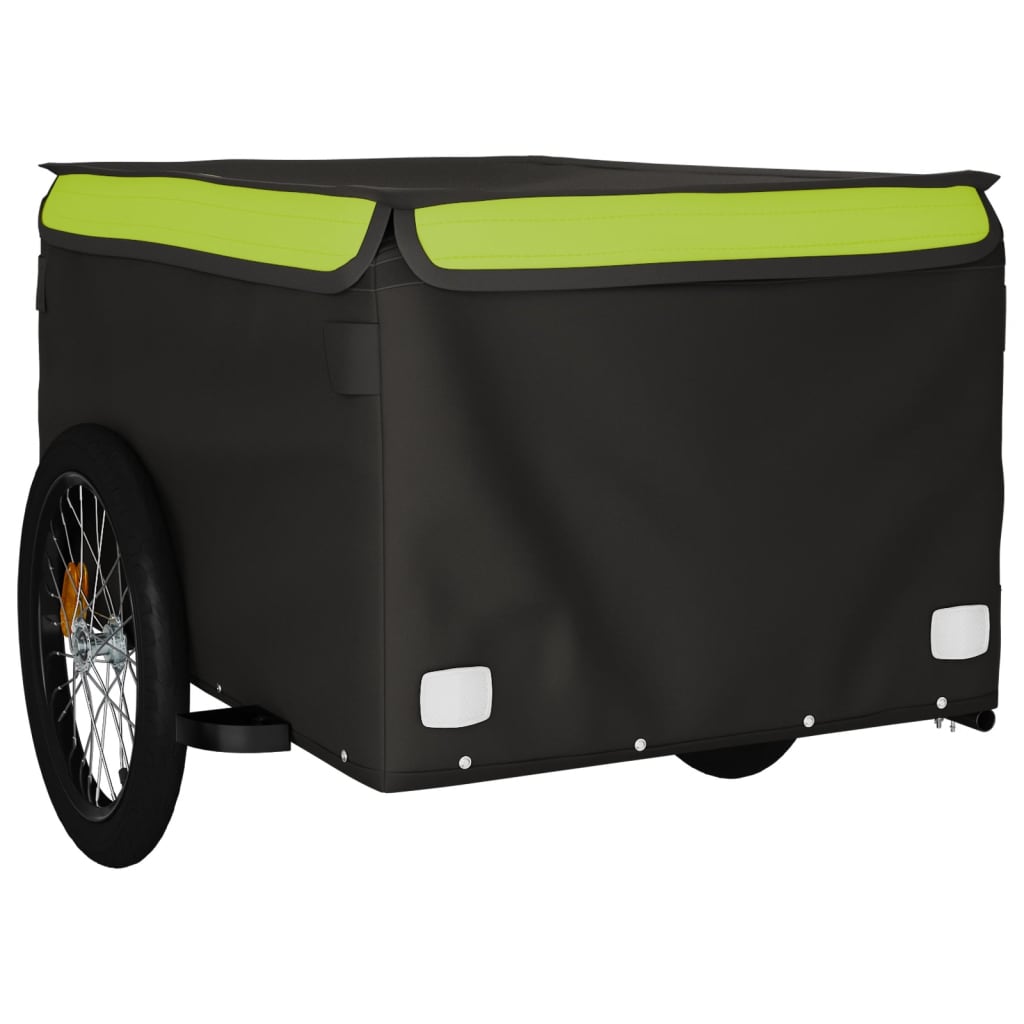 Rimorchio da Bici Nero e Verde 45 kg in Ferro 94095