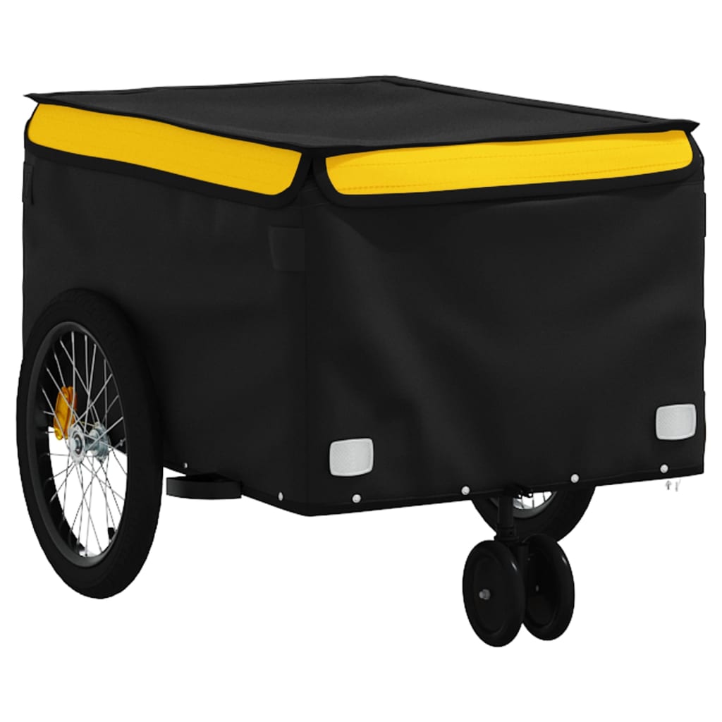 Rimorchio da Bici Nero e Giallo 30 kg in Ferro 94099