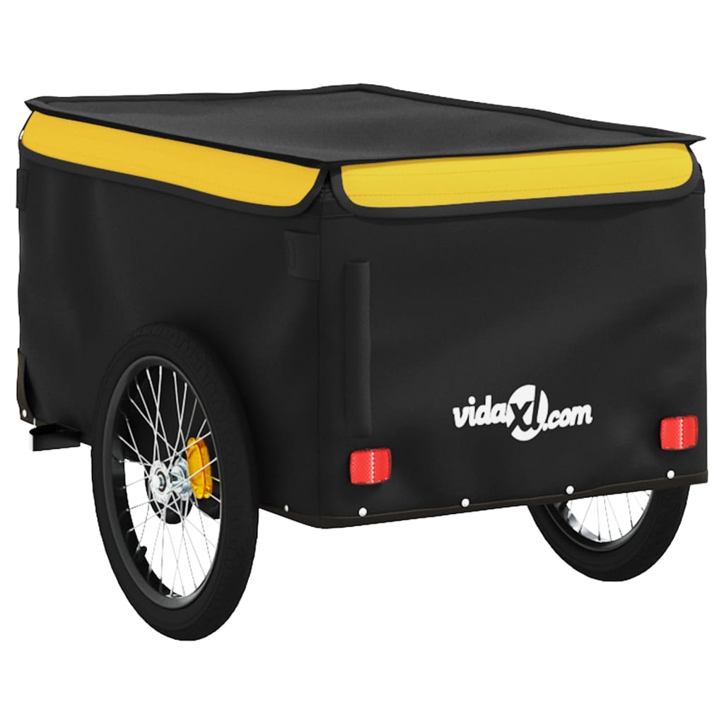 Rimorchio da Bici Nero e Giallo 30 kg in Ferro 94099