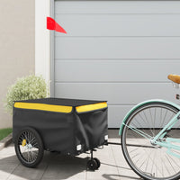 Rimorchio da Bici Nero e Giallo 30 kg in Ferro 94099