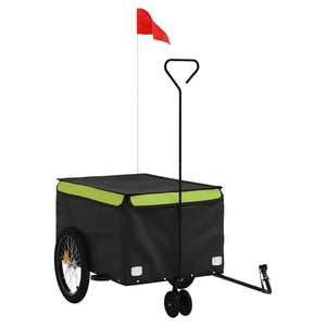 Rimorchio da Bici Nero e Verde 30 kg in Ferro 94102