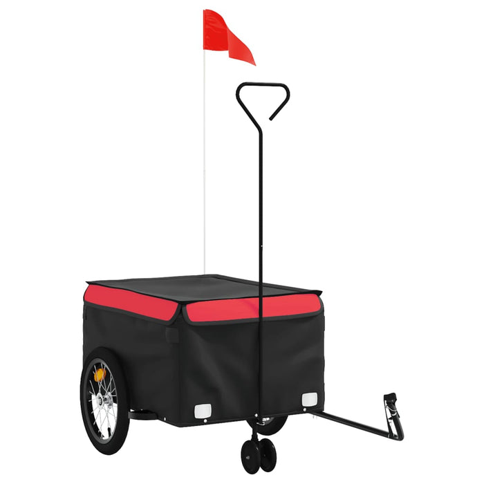 Rimorchio da Bici Nero e Rosso 45 kg in Ferro 94104