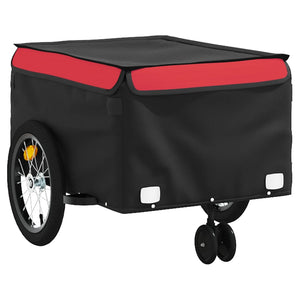 Rimorchio da Bici Nero e Rosso 45 kg in Ferro 94104