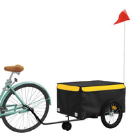 Rimorchio da Bici Nero e Giallo 45 kg in Ferro 94106