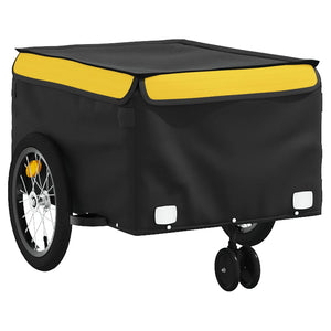 Rimorchio da Bici Nero e Giallo 45 kg in Ferro 94106