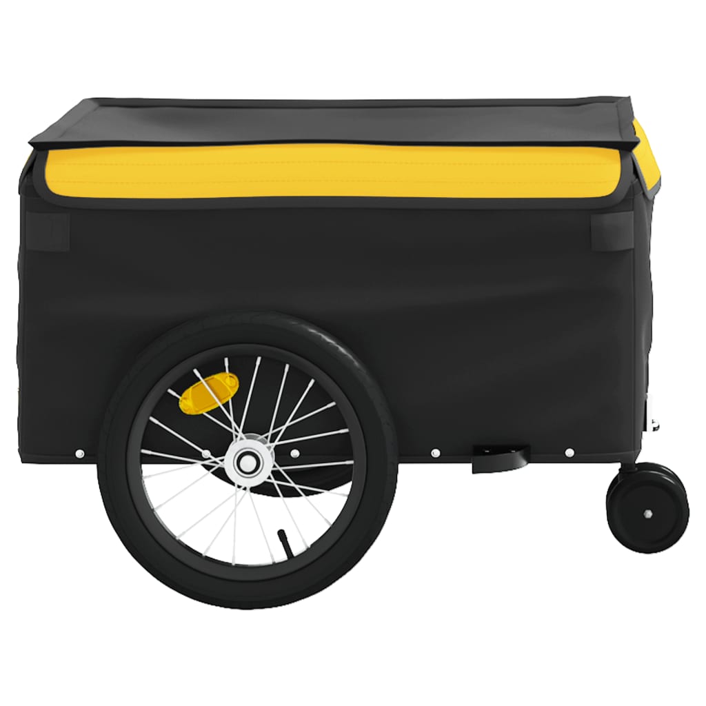 Rimorchio da Bici Nero e Giallo 45 kg in Ferro 94106