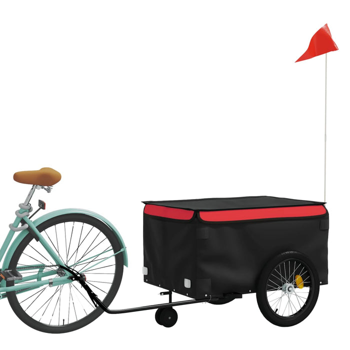 Rimorchio da Bici Nero e Rosso 45 kg in Ferro 94111