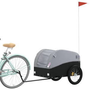 Rimorchio da Bici da Carico Nero e Grigio 45 kg in Ferro 94133