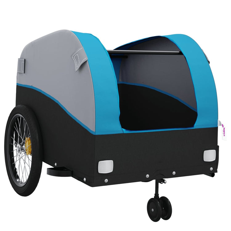 Rimorchio da Bici Nero e Blu 45 kg in Ferro 94149