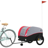 Rimorchio da Bici Nero e Rosso 45 kg in Ferro 94153