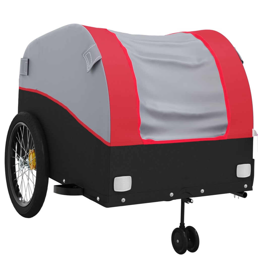 Rimorchio da Bici Nero e Rosso 45 kg in Ferro 94153