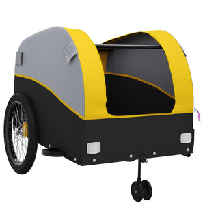 Rimorchio da Bici Nero e Giallo 45 kg in Ferro 94155